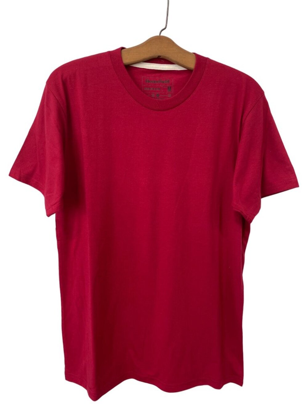 Homefield T Shirt Medium Crewneck Short Sleeve Red Cotton Poly Plain Basic Tee